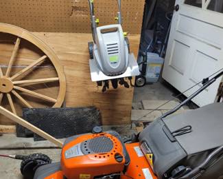 Husqvarna mower
Mantis Tiller 