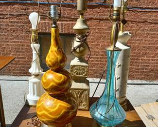 Assorted MCM lamps -  an assortment of lamp shades are also available