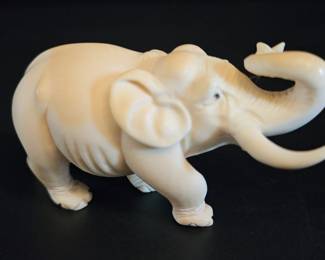 Carved Bone Elephant Sculpture
