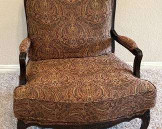 Antique French Rococo Carved Bergère Chair