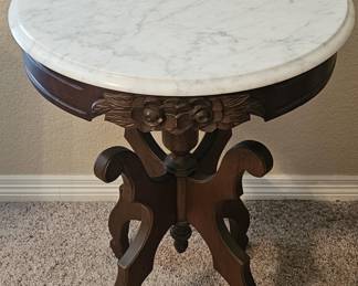 Antique Eastlake Victorian Marble Top Table