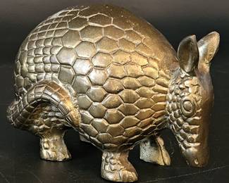 Heavy Brass Armadillo Figurine
