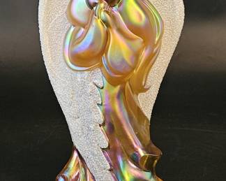 Vintage Fenton Art Glass Angel, Handmade in USA