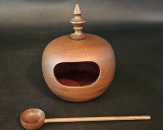 Mid Century 2-Piece Salt Pig w/ Spoon Set