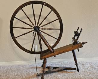 Antique Wooden Spinning Wheel
