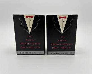 110 1991 Arena French Hockey Draft Pick Set 1991 Arena American Hockey Draft Pick Set Premier Editions w COAs