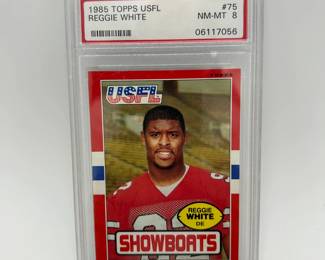 131 PSA Graded NMMT 8 1985 Reggie White Topps USFL Football Card