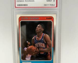 132 PSA Graded MINT 9 1988 Dennis Rodman Pistons Fleer Basketball Card
