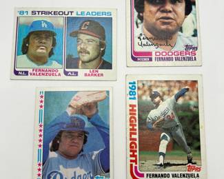 323 4 1982 Fernando Valenzuela Baseball Cards