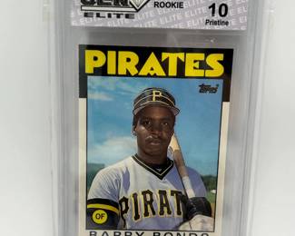 304 Gem Elite Pristine 10 Graded 1986 Barry Bonds Rookie Card Topps 11T