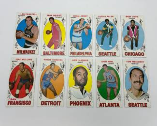 20 Lot of 10 1969 Topps Basketball Cards