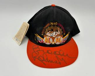 172 Brooks Robinson Signed Baseball Hat 1970 World Series