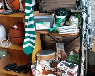 MSU basketball, MSU “Christmas Village” buildings, Sparty, weights