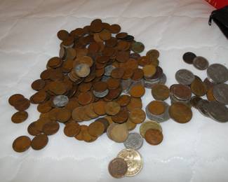 Wheat pennies and coins