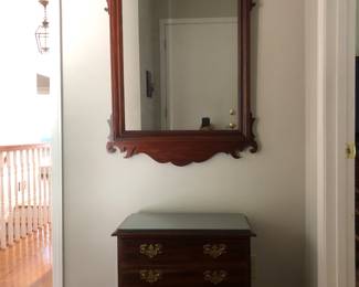 Dixie Mahogany Mirror, Cresent Cherry End Table