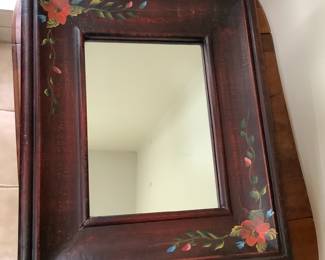 Hand painted wood mirror