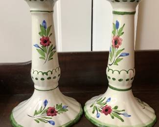 Portugal porcelain candlesticks