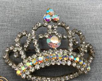Rhinestone Tiara brooch
