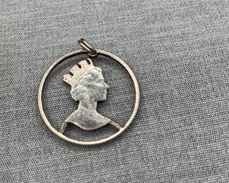 Queen Elizabeth Cut Coin Pendant