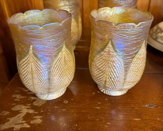 Set of Feather and string Lamp Shades Lustre Art