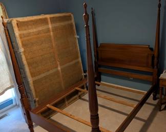 four poster cherry bed (mattress shown not included)