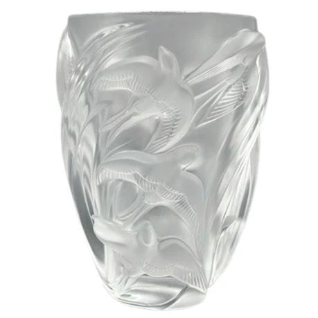 Lot 001
Lalique Martinets Crystal Vase, Large