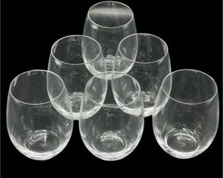 Lot 140-036
Chef and Sommelier Stemless Wine Glasses, Set of Six (6)