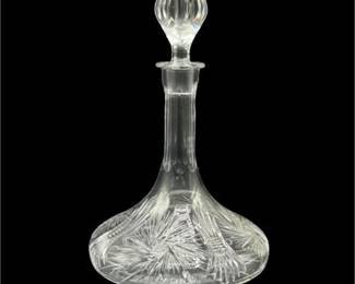 Lot 029
American Brilliant Cut Crystal Captain's Ship Decanter