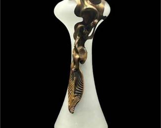 Lot 013
Filip Ravert Satin Glass Vase With Copper Overlay