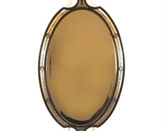 Lot 108
Wrought Iron Beveled Mirror with Crystal Trimmed Frame