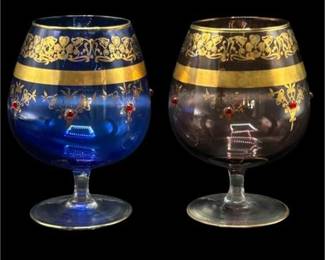 Lot 045
Italian Art Glass Crystal Snifters, Two (2)