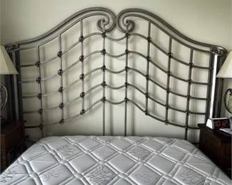 Lot 151-316
Ornate Brushed Steel and Brass Headboard