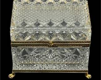 Lot 012
Cut Crystal and Ormolu Hinged Box