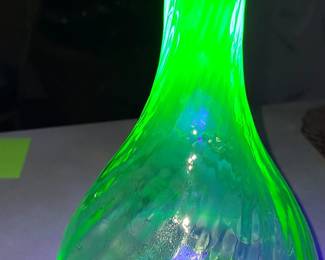 Vintage Uranium Glow Glass Bottle Decanter  $50