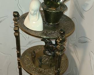 Antique Victorian Solid Brass Three Tier Table Plant Stand. Selling for $ 200