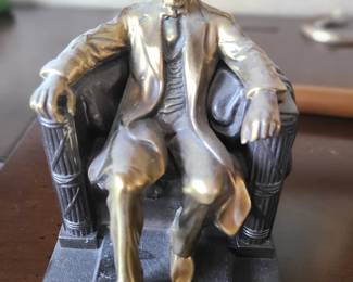 Lincoln in the Chair Vintage French Statue Metal Bookend Philadelphia Mfg Co - set of 2. $ 100 each