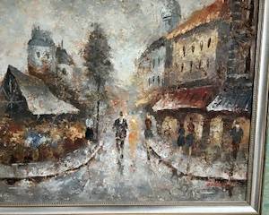 BARTON painting set in Paris.   Great condition.   $400