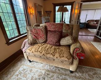 Two Beige Loveseats 