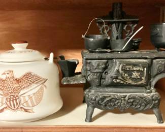 Vintage Miniature Cast Iron Stove