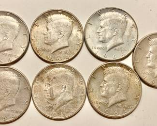 7 Kennedy Silver Half Dollars