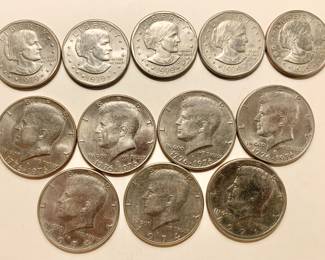 Susan B. Anthony Dollars and Non-Silver Kennedy Half Dollars