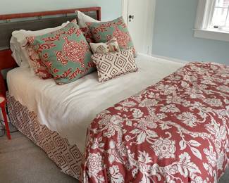 CUSTOM MCM QUEEN CANE BACK HEADBOARD -Headboard is directly attached to the wall-