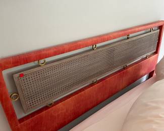 CUSTOM MCM QUEEN CANE BACK HEADBOARD -Headboard is directly attached to the wall-