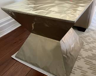 METAL LINED INDUSTRIAL ACCENT TABLE -21.5"W X 21.5"D X 20"H-