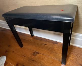 PIANO BENCH W/BLUE LEATHER SEATING