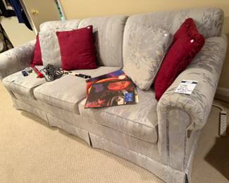 Records, Throw Pillows, Floral Sofa