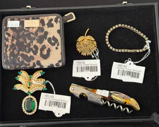 Hattle- Carnegie Brooch, Trifari Flower Brooch, Sterling Tennis Bracelet
