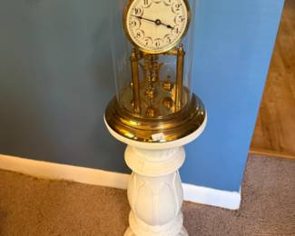 Plant Holder, Antique Clock