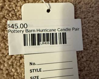Pottery Barn Hurricane Candle Pair