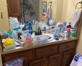 Lots of bathroom items